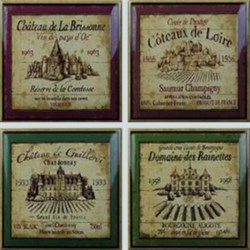Декор керамич. WINE LABEL DECOS (SET 4 PCS) - фото 49363