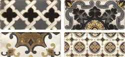 Arezzo Oro Conjunto Комплект декоров из 4 плиток 75х150 мм/75х600 мм - фото 59922