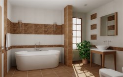 TISA Плитка Настенная темно-бежевая ВТ 25х45 - фото 60497