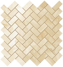 Supernova Onyx Honey Amber Herringbone Mosaic 30,5x30,5 - фото 69107