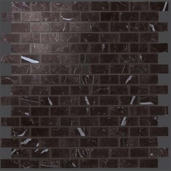 Мозаика MARVEL NERO M. MOSAICO LAPP. BURATTATO, 29,8X29,8 - фото 80411