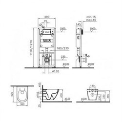 Комплект VitrA S20 9004B003-7204 кнопка хром - фото 82623