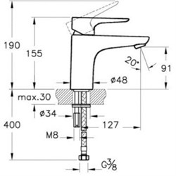 Смеситель для раковины Vitra X-Line A42321EXP - фото 82853