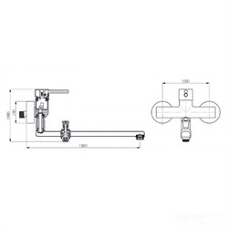 Смеситель для ванной Vitra Dynamic S A42038EXP - фото 82855