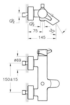 Смеситель VitrA Nest A42242EXP для ванны с душем - фото 82888