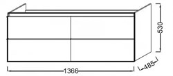 Тумба под раковину Jacob Delafon Odeon Up 140 квебекский дуб - фото 83645