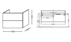 Тумба под раковину Jacob Delafon Vox 61 ореховое дерево - фото 83721