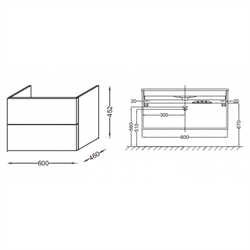 Тумба под раковину Jacob Delafon Vox 61 черное дерево - фото 83724