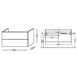 Тумба под раковину Jacob Delafon Vox 81 белый блестящий лак - фото 83732