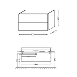 Тумба под раковину Jacob Delafon Vox 81 ореховое дерево - фото 83738