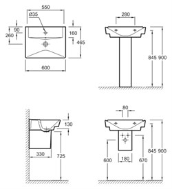 Раковина Jacob Delafon Reve E4802 60 см - фото 83937