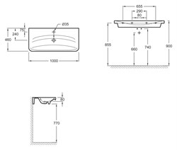 Раковина Jacob Delafon Replay 2 E4487 100 см - фото 83977