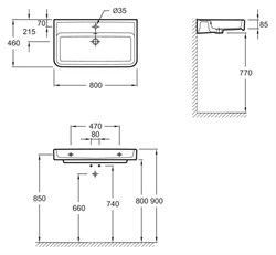 Раковина Jacob Delafon Replay 1 E4490 80 см - фото 84008