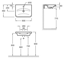 Раковина Jacob Delafon Replay 2 E4485 60 см - фото 84019