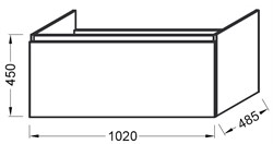 Тумба под раковину Jacob Delafon Odeon Up 105 серый антрацит - фото 84321