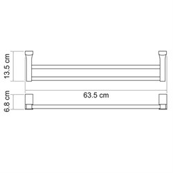 Держатель полотенец двойной, штанга Wasserkraft Exter K-5240 - фото 84712