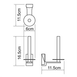 Держатель туалетной бумаги, вертикальный Wasserkraft Exter K-5297 - фото 84753