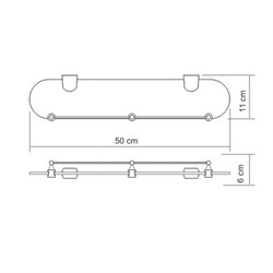 Полка стеклянная Wasserkraft Berkel K-6824 - фото 84861