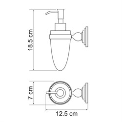 Дозатор жидкого мыла, навесной Wasserkraft Ammer K-7099 - фото 84876