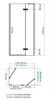 Душевой уголок с правой распашной дверью Wasserkraft Aller 10H06R - фото 84959