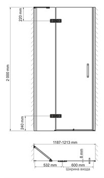 Душевая дверь Wasserkraft Aller 10H05L White 1200*2000 - фото 84998