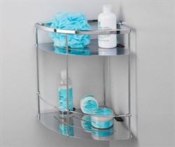 Полка металлическая двойная, угловая, хром Wasserkraft K-522 - фото 85083