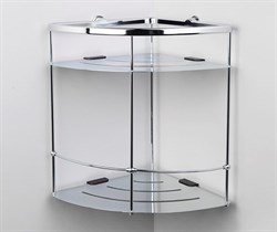 Полка металлическая двойная, угловая, хром Wasserkraft K-522 - фото 85084