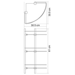 Полка стеклянная угловая, тройная, "светлая бронза" Wasserkraft K-3533 - фото 85165