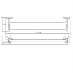 Держатель полотенец двойной, штанга Wasserkraft Rhein K-6240 - фото 85307
