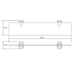 Полка стеклянная Wasserkraft Oder K-3024 - фото 85418