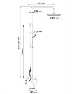 Душевая стойка Wasserkraft A14401 - фото 85553