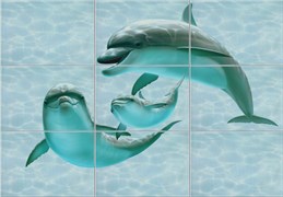Лагуна 7ДФ Панно "Дельфины" 74,7х109,2 (из 9 плиток)