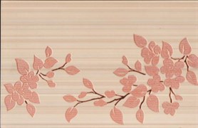 Декор Цветы на светлом терракотовый 25x40