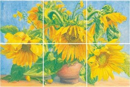 Панно Подсолнухи голубой 60x40