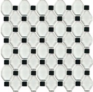 Плитка Secret bianco SZKLANA z listwami 29.8*29.8