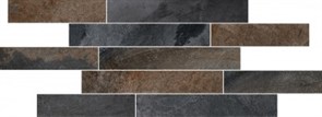 Мозаика Vulcano Резаный бордюр Базальт 7РЕК 28х78,5