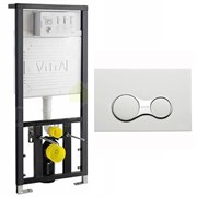 Инсталляция для подвесного унитаза Vitra 700-1873 с кнопкой смыва 740-0480 хром