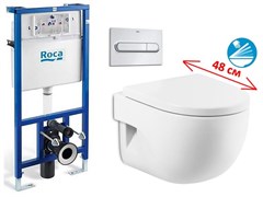 Комплект Roca Meridian 7893104110 подвесной унитаз + инсталляция + кнопка